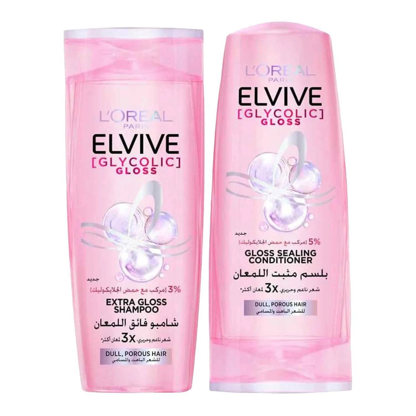 L'Oreal Paris Elvive Glycolic Gloss Extra Gloss Shampoo 400 ml + Gloss Sealing Conditioner 360 m