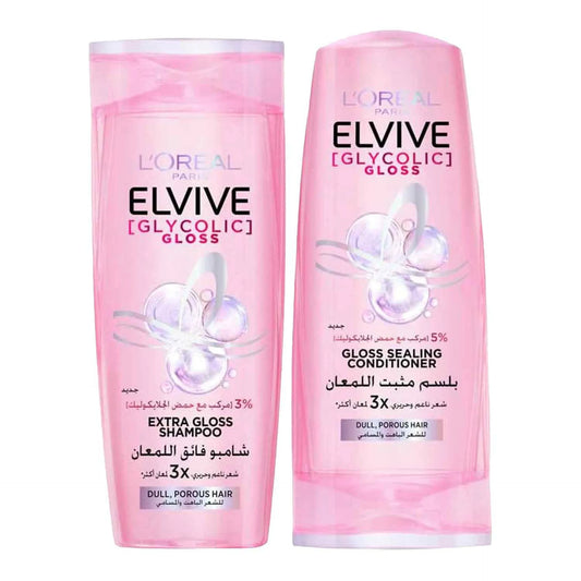 L'Oreal Paris Elvive Glycolic Gloss Extra Gloss Shampoo 400 ml + Gloss Sealing Conditioner 360 m